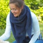 Dreieckstuch stricken - Reto bringt ein bisschen Glitzer an den Hals